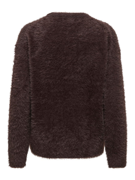 JDY Soft Knit Round Neck Jumper in Brown