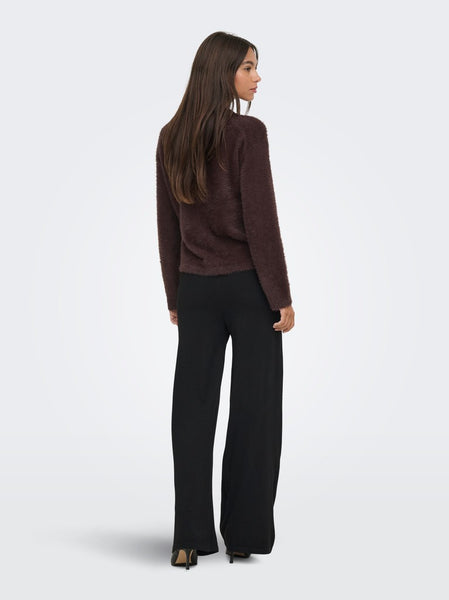 JDY Soft Knit Round Neck Jumper in Brown