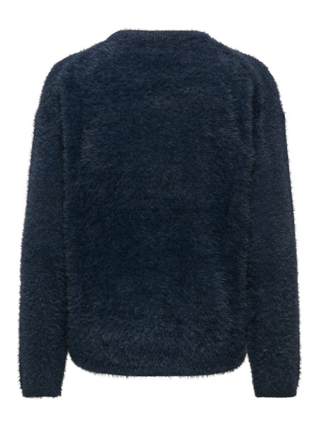 JDY Soft Knit Round Neck Jumper in Navy