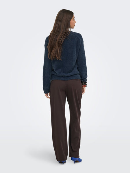 JDY Soft Knit Round Neck Jumper in Navy