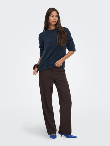 JDY Soft Knit Round Neck Jumper in Navy