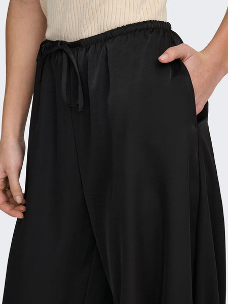 JDY Satin Look Balloon Trousers in Black