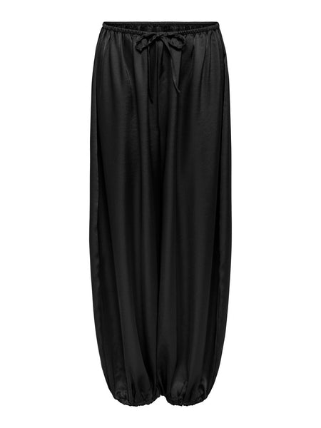 JDY Satin Look Balloon Trousers in Black