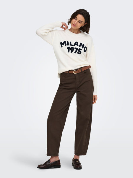 JDY Barrel Jeans in Brown