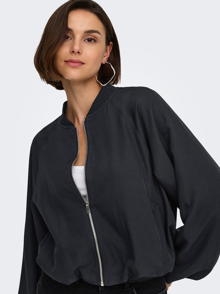 JDY Balloon Bomber Jacket in Black