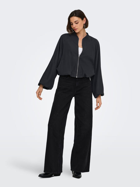 JDY Balloon Bomber Jacket in Black