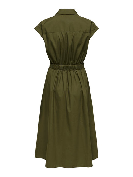 JDY Short Sleeve Shirt Dress in Green