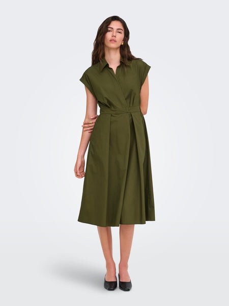 JDY Short Sleeve Shirt Dress in Green