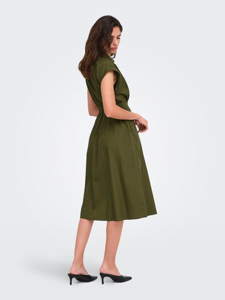 JDY Short Sleeve Shirt Dress in Green