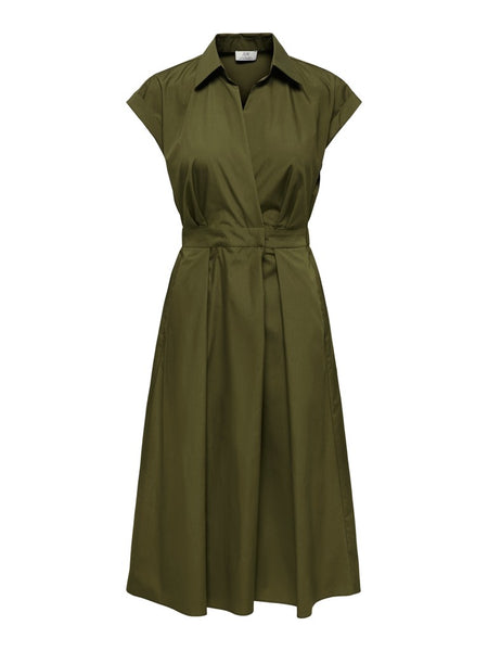 JDY Short Sleeve Shirt Dress in Green