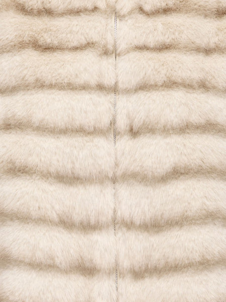 JDY Faux fur Jacket in Cream