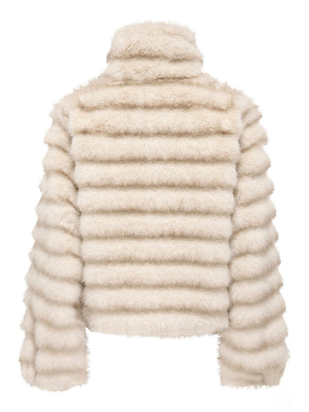 JDY Faux fur Jacket in Cream