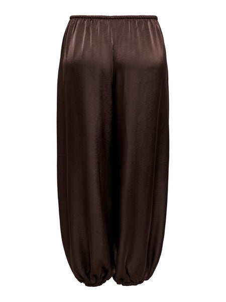 JDY Satin Look Balloon Trousers in Brown