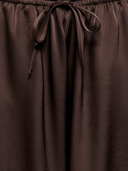 JDY Satin Look Balloon Trousers in Brown
