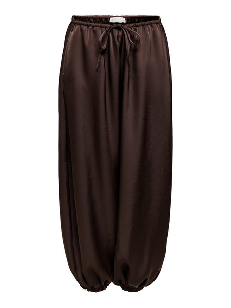JDY Satin Look Balloon Trousers in Brown