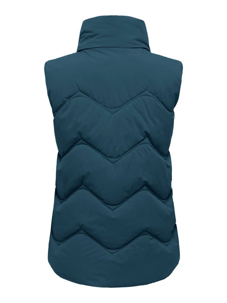 JDY Short Padded Gilet in Teal