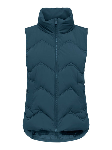 JDY Short Padded Gilet in Teal