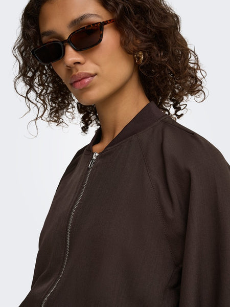 JDY Balloon Bomber Jacket in Brown