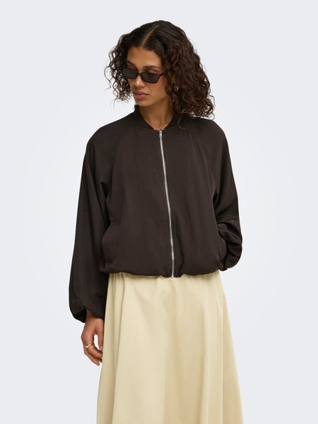 JDY Balloon Bomber Jacket in Brown