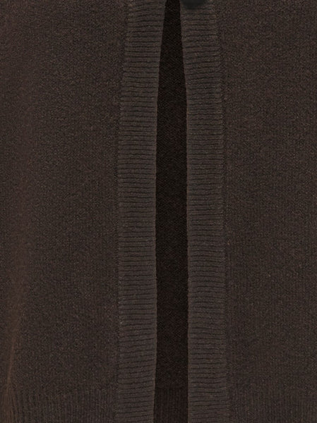 JDY Knit Button Vest in Brown