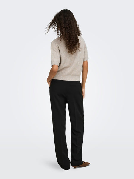 JDY Short Sleeve Glitter Cardigan in Beige