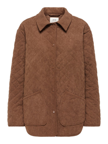 JDY Quilted Corduroy Jacket in Brown