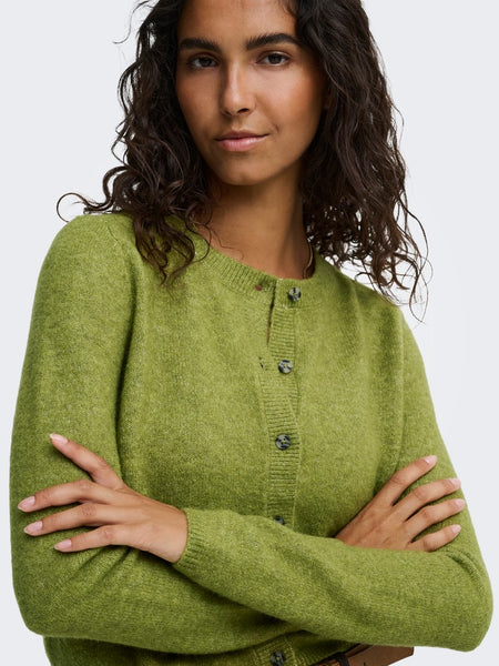 JDY Short Knit Cardigan in Green