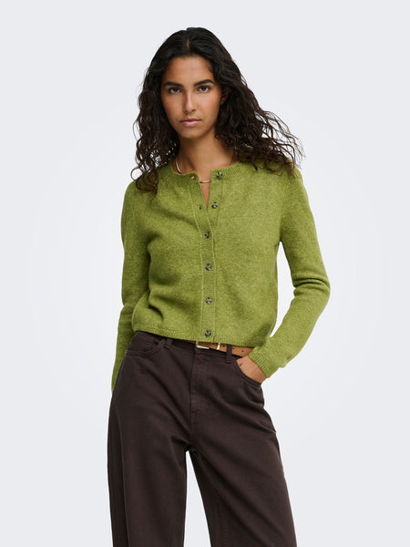 JDY Short Knit Cardigan in Green