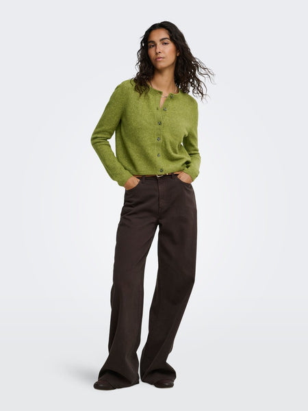 JDY Short Knit Cardigan in Green