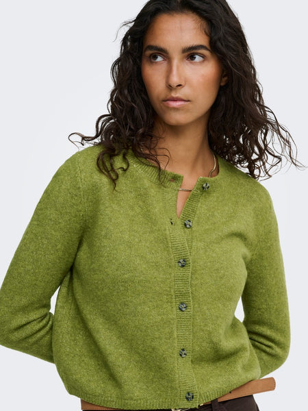JDY Short Knit Cardigan in Green