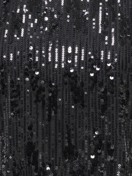 JDY Short Sleeve Sequin Top in Black
