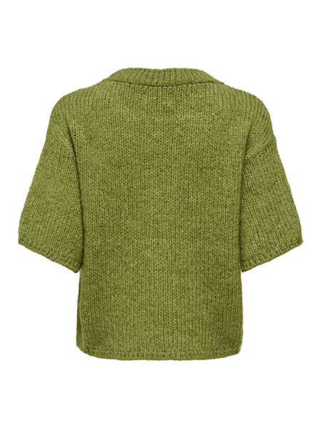 JDY Short Sleeve Knit Jumper in Green