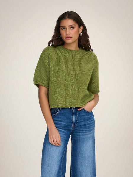 JDY Short Sleeve Knit Jumper in Green