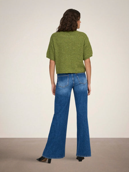 JDY Short Sleeve Knit Jumper in Green