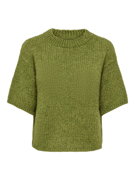 JDY Short Sleeve Knit Jumper in Green