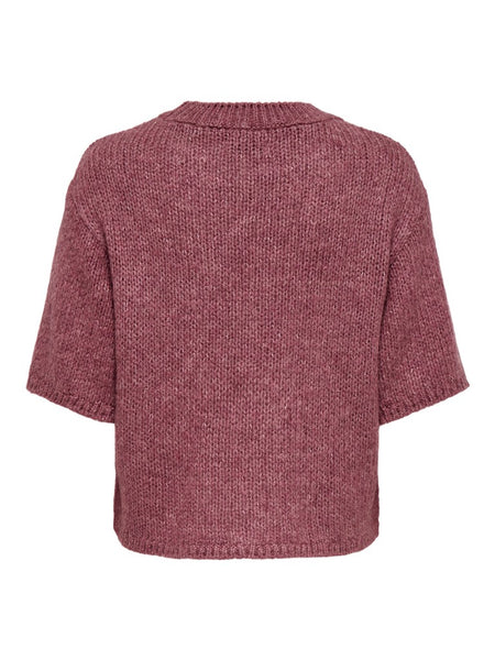 JDY Short Sleeve Knit Jumper in Pink