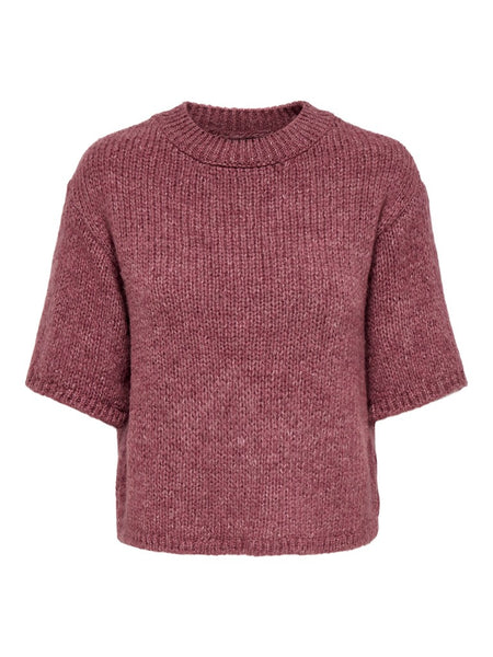 JDY Short Sleeve Knit Jumper in Pink