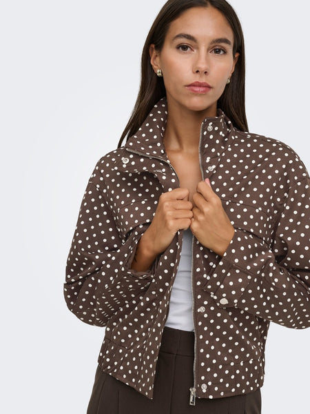 JDY Polka-Dot Jacket in Brown