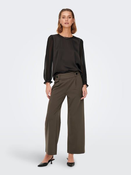 JDY Wide Leg Trousers in Brown