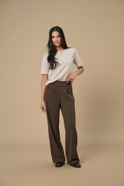 JDY Wide Leg Trousers in Brown