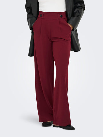 JDY Wide Leg Trousers in Maroon