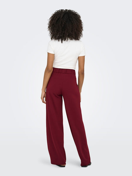 JDY Wide Leg Trousers in Maroon