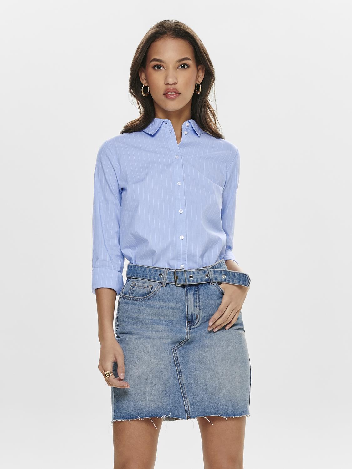 JDY Classic Striped Shirt in Blue