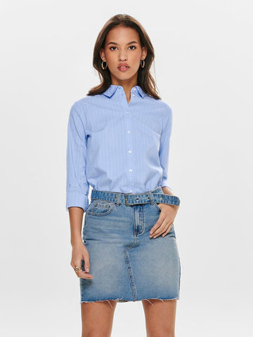 JDY Classic Striped Shirt in Blue