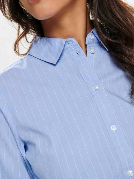 JDY Classic Striped Shirt in Blue