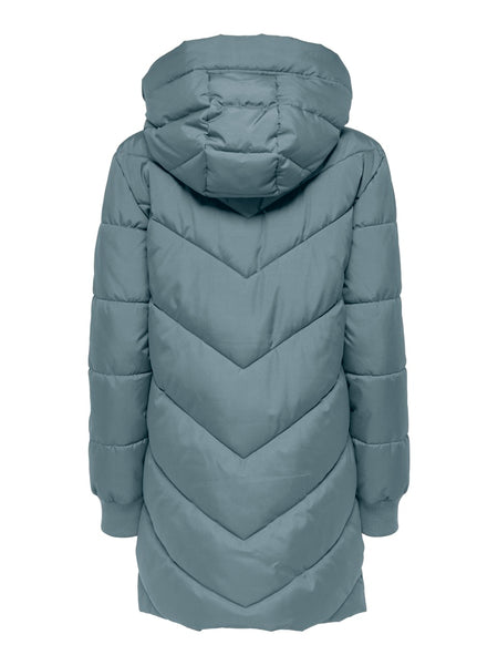 JDY Padded Jacket With Hood in Teal