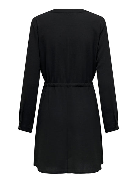 JDY Long Sleeve Short Shirt Dress in Black