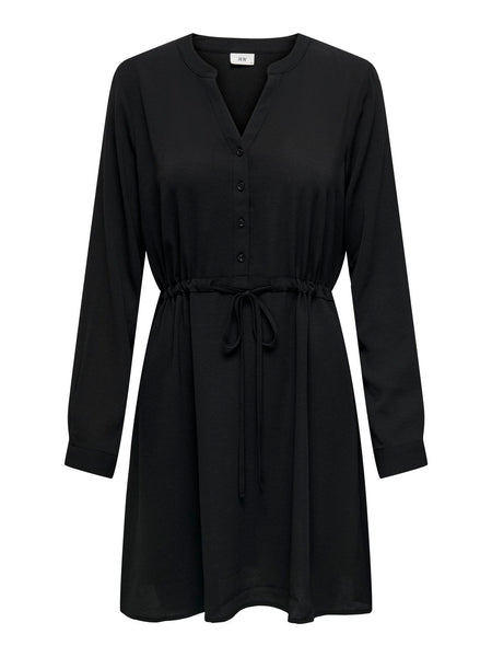 JDY Long Sleeve Short Shirt Dress in Black