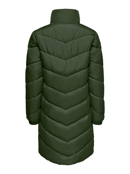 JDY Long Padded Jacket in Green