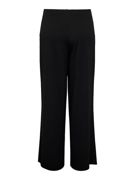 JDY Side Button Detail Wide Leg Trousers in Black